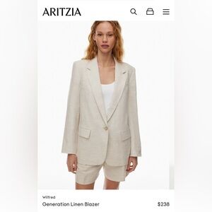 ARITZIA Wilfred Vegan Leather Blazer XS